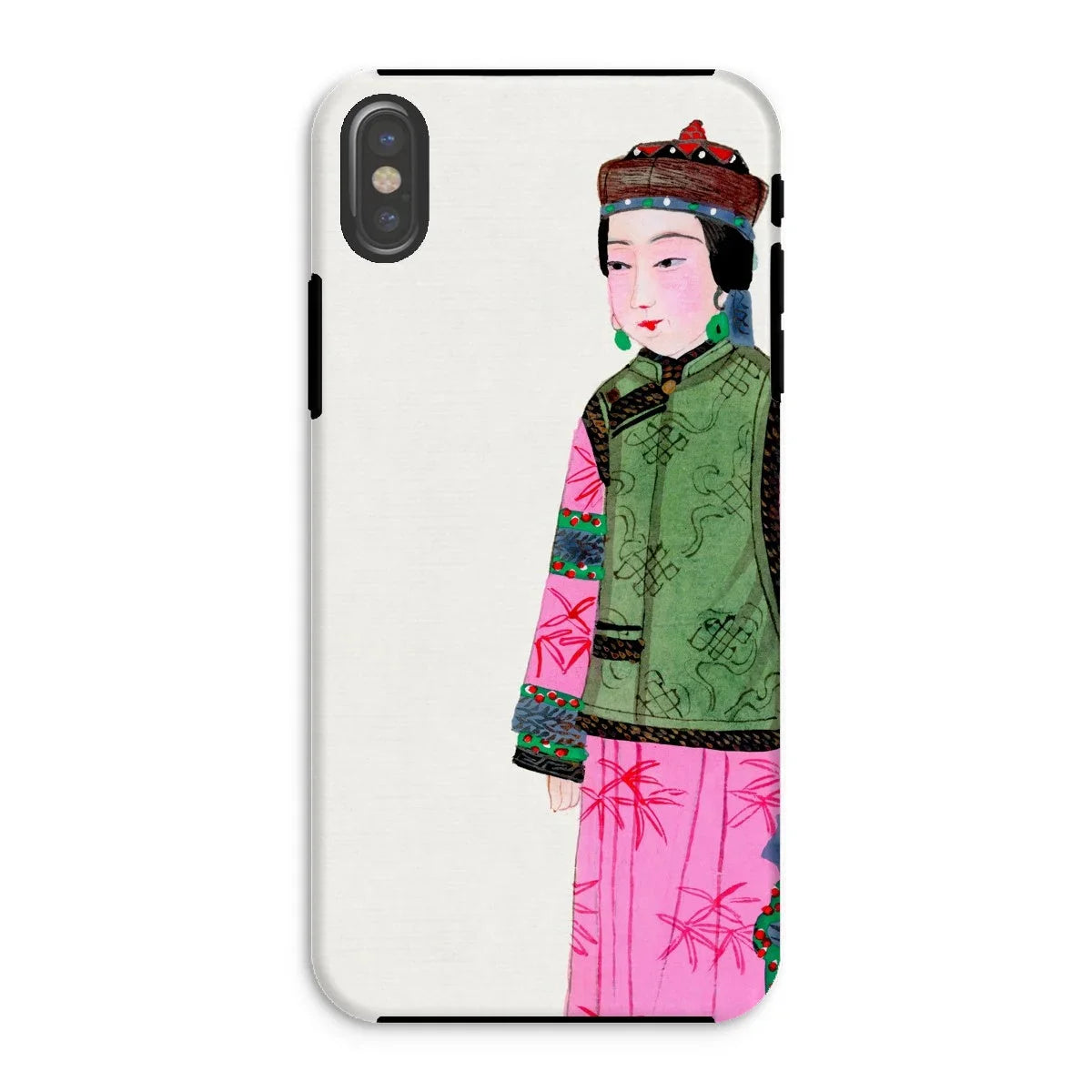 Noblewoman - Manchu Fashion Art Iphone Case, Xs / Matte, Phone Case Traditional Chinese Woman Colorful Attire