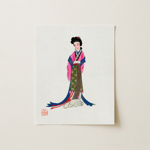 Noblewoman - Manchu Fashion Art Print / Canvas, Tang Dynasty Opulence, Qing Dynasty Manchu, Manchu Fashion Art