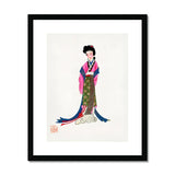 Noblewoman - Manchu Fashion Art Print, Traditional Japanese Artwork Woman Colorful Kimono Design