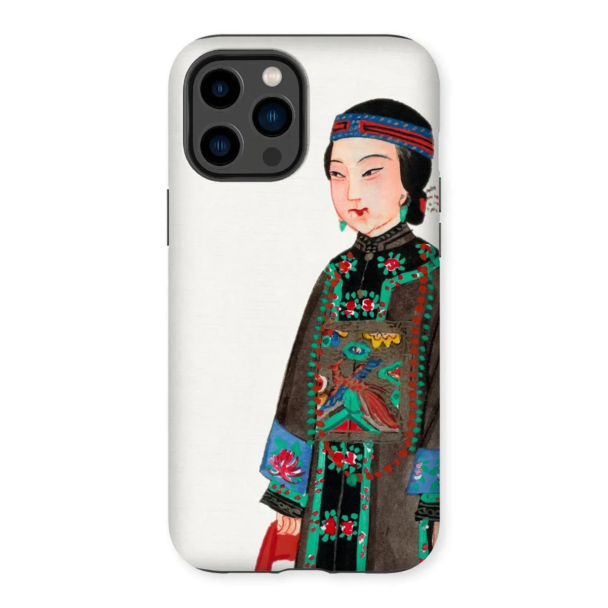 Noblewoman - Qing Dynasty Art Iphone Case, 14 Pro Max / Matte, Iphone Case Colorful Traditional Chinese Painting Woman Ornate