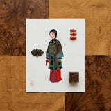 Noblewoman - Qing Dynasty Art Print / Canvas Detailed Illustration Woman Traditional Chinese Attire Ornate Dark Qing Dynasty Manchu, Manchu
