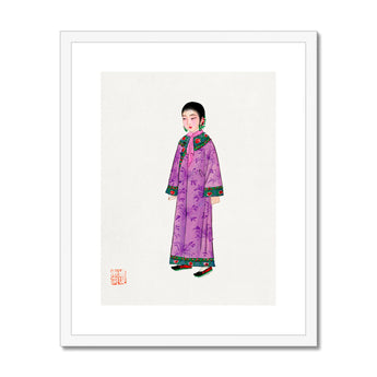 Noblewoman - Qing Dynasty Art Print, Framed Painting Woman Traditional Clothing