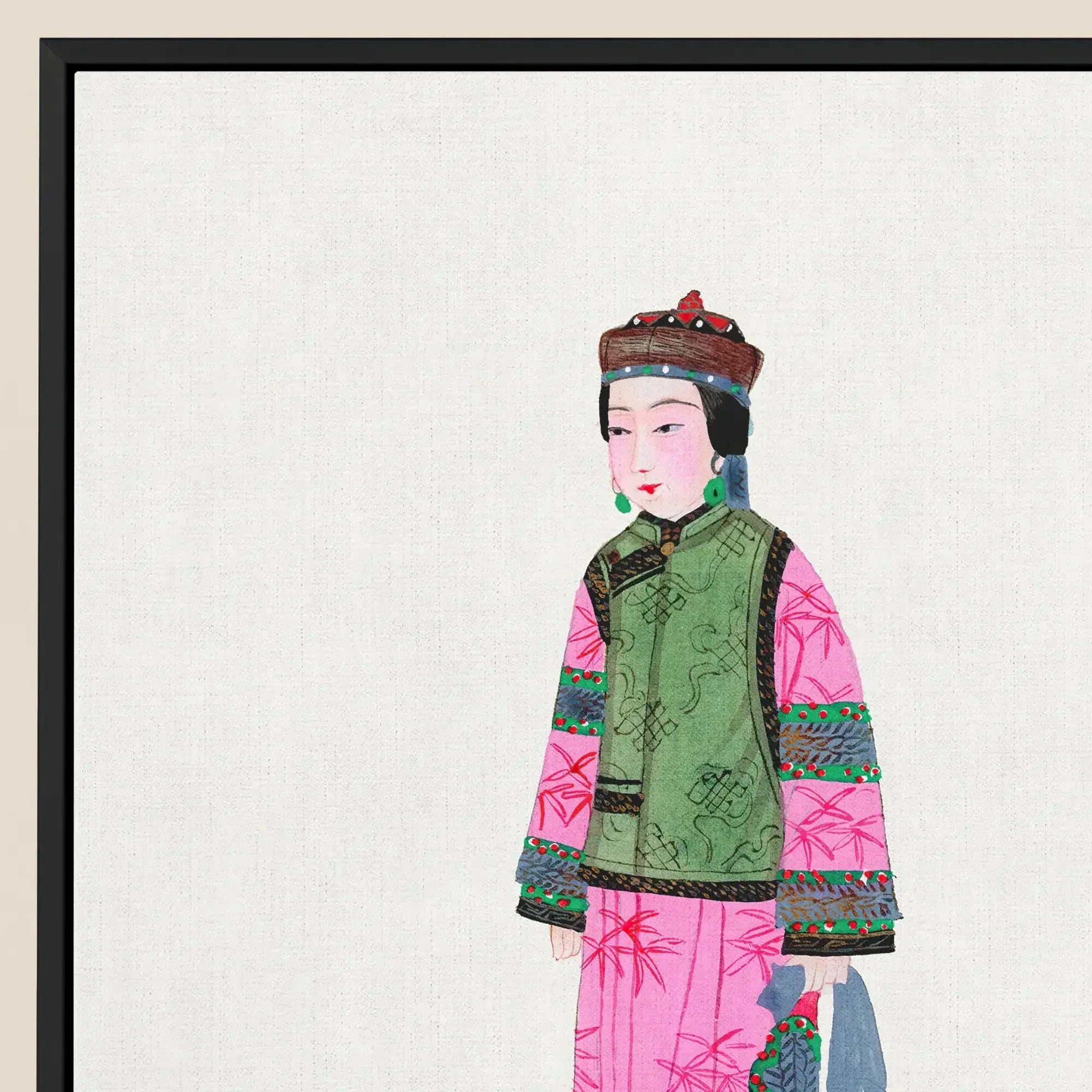 Noblewoman - Qing Dynasty Fashion Art Framed Canvas Posters Prints & Visual Artwork