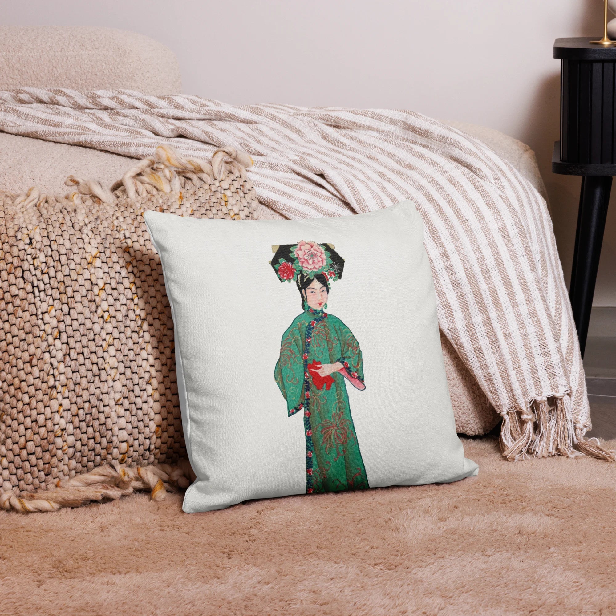 Noblewoman - Qing Dynasty Fashion Art Pillow Throw Pillows