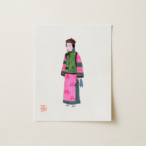 Noblewoman - Qing Dynasty Fashion Art Print / Canvas, 11x14’’ / 28x36cm / Unframed / no Border, Posters Prints & Visual Artwork, Toby Leon