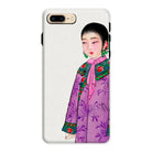 Noblewoman - Qing Dynasty Fashion Iphone Case, 8 Plus / Matte, Phone Case Traditional Chinese Painting Woman Purple Clothing