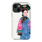 Noblewoman - Qing Dynasty Iphone Case, 14 Plus / Matte, Phone Case Colorful Illustration Traditional Chinese Woman Ornate