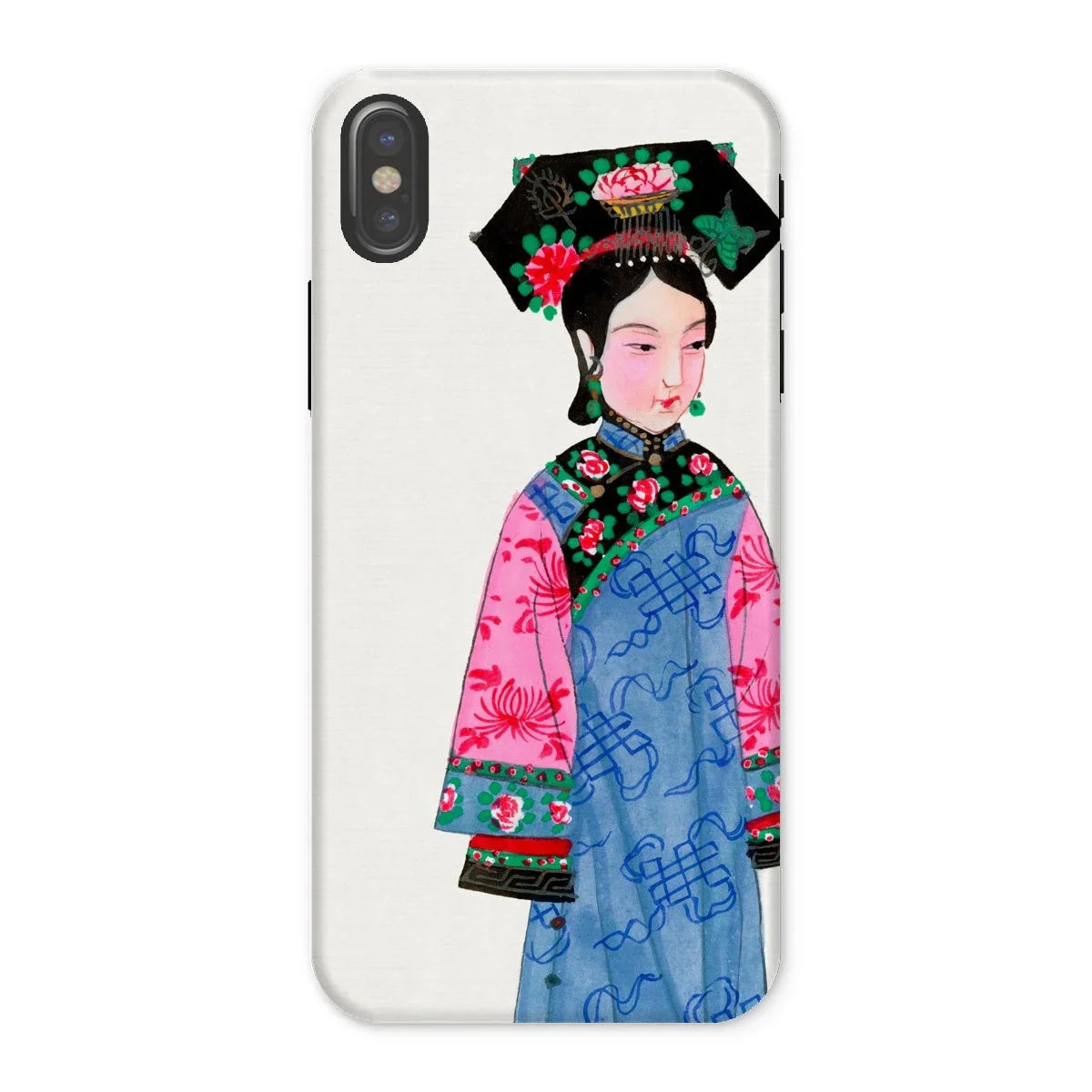 Noblewoman - Qing Dynasty Iphone Case, x / Matte, Phone Case Colorful Illustration Traditional Chinese Woman Ornate