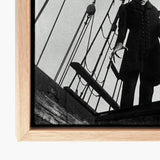 Nosferatu: a Symphony of Horror Art Print / Canvas Black-and-white Framed Light Wood Gothic Figure Nosferatu Steps, Coat Bristling, Small