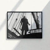 Black-framed Black-and-white Photograph Classic Horror Movie Character Ship’s Nosferatu Steps, Coat Bristling, Small Buttons