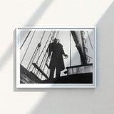 Black-and-white Framed Photograph Classic Horror Movie Scene Iconic Nosferatu Steps, Coat Bristling, Small Buttons