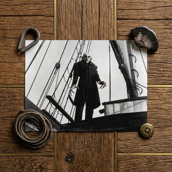 Nosferatu: a Symphony of Horror Art Print / Canvas Black-and-white Photograph Character Dark Coat Ship’s Deck Nosferatu Steps, Bristling,