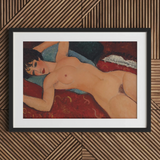 Nu Couche - Amedeo Modigliani Art Print / Canvas, 30x20’’ / 76x51cm / Black Frame / Matboard, Posters Prints & Visual Artwork, Toby Leon