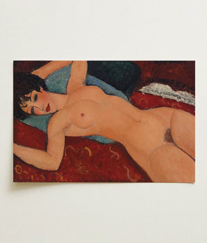 Rectangular Canvas Painting Nude Woman Dark Hair Red Modigliani’s Nu Couché, Day Paris Police, Marched, Berthe Weill’s Gallery, Bobbed
