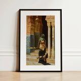 Nubian Guard - Ludwig Deutsch Orientalism Art Print / Canvas, 12x18’’ / 31x46cm / Black Frame / Matboard, Posters Prints & Visual Artwork,