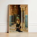 Nubian Guard - Ludwig Deutsch Orientalism Art Print / Canvas Framed Painting Figure Ornate Earth-toned Attire Intricately Decorated, Prints