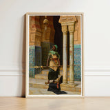 Nubian Guard - Ludwig Deutsch Orientalism Art Print / Canvas Framed Historical Scene Ornate Columns Intricate, Prints