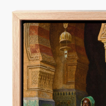 Nubian Guard - Ludwig Deutsch Orientalism Art Print / Canvas Gold-toned Ornate Lantern Intricate Filigree Suspended Framed Artwork, Prints