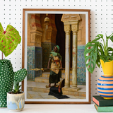 Nubian Guard - Ludwig Deutsch Orientalism Art Print, Framed Orientalist Painting Figure Traditional Middle Eastern Dress