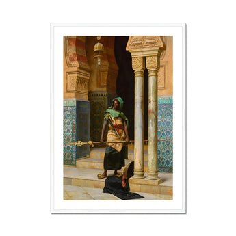 Nubian Guard - Ludwig Deutsch Orientalism Art Print, Framed Painting Moorish Guard