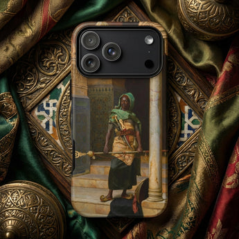 The Nubian Guard - Ludwig Deutsch Phone Case Phone Case Detailed Painting Historical Figure Green Gold Nubian Guard, Ludwig Deutsch,