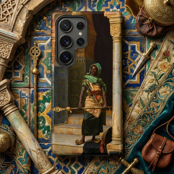 The Nubian Guard - Ludwig Deutsch Phone Case Phone Case Detailed Reproduction Painting Guardian Jean-léon Gérôme Nubian Guard, Ludwig