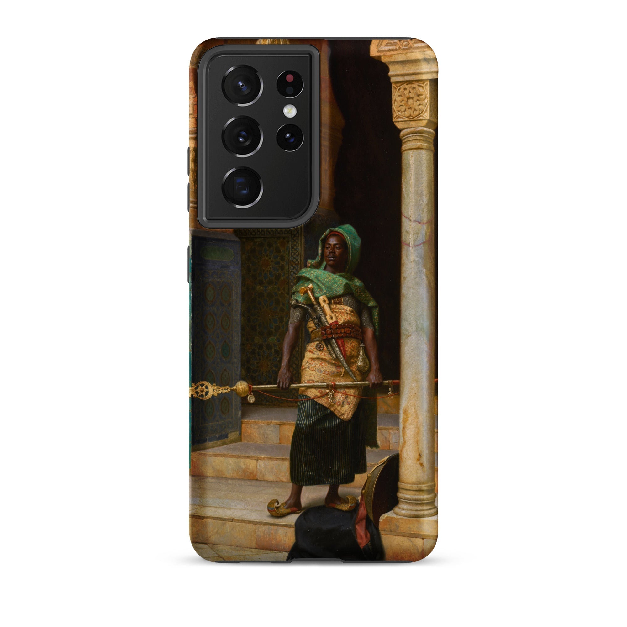 The Nubian Guard Ludwig Deutsch Samsung Case, Galaxy S21 Ultra / Matte, Smartphone Case Classical Painting Man Traditional Attire Staff
