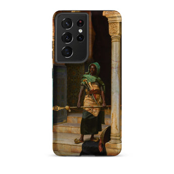 The Nubian Guard - Ludwig Deutsch Samsung Case, Galaxy S21 Ultra / Matte, Smartphone Case Classical Painting Man Traditional Attire Staff