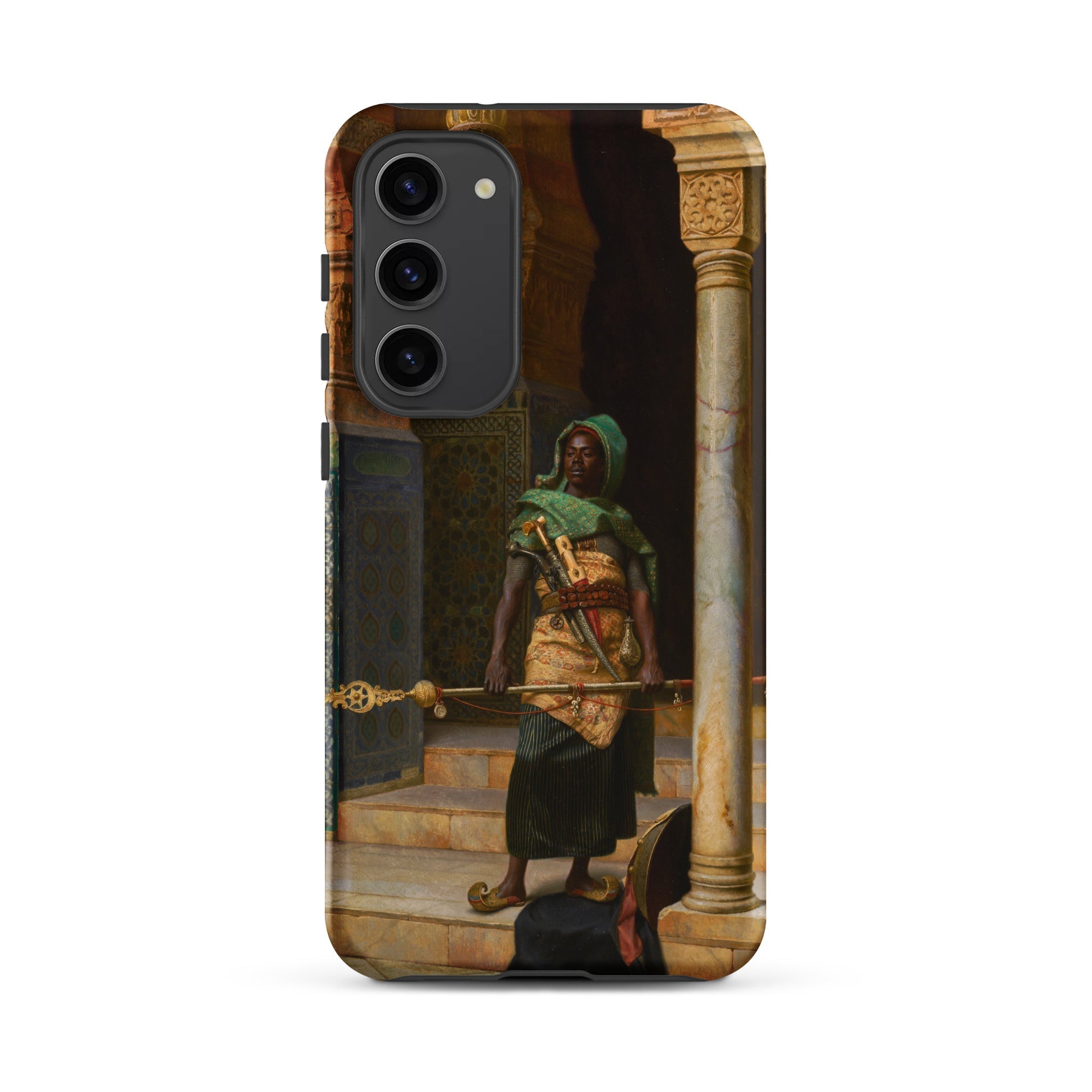 The Nubian Guard Ludwig Deutsch Samsung Case, Galaxy S23 Plus / Matte, Smartphone Case Classical Painting Man Traditional Attire Staff