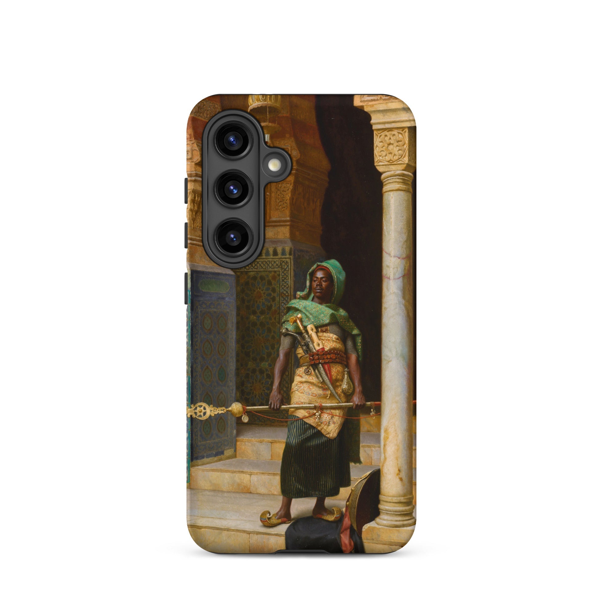 The Nubian Guard Ludwig Deutsch Samsung Case, Galaxy S24 / Matte, Phone Case Oil Painting Man Traditional Attire Staff