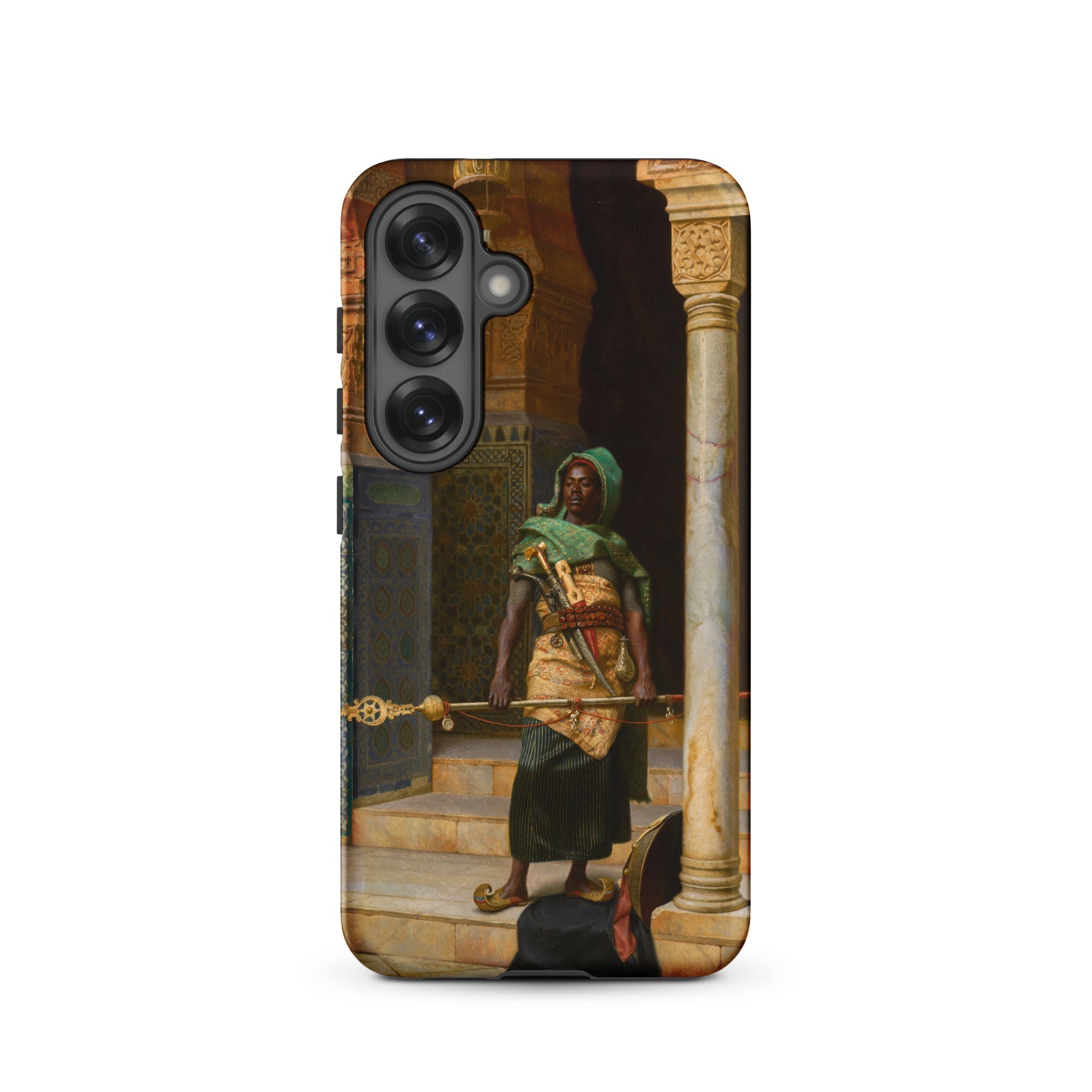 The Nubian Guard Ludwig Deutsch Samsung Case, Galaxy S25 / Matte, Phone Case Classical Painting Man Staff