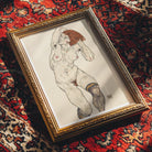 Nude in Black Stockings - Egon Schiele Art Print