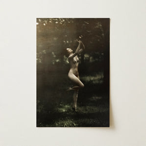 Nude Dancer with Aulos - Arnold Genthe Art Print / Canvas, 12x18’’ / 31x46cm / Unframed / no Border, Posters Prints & Visual Artwork, Toby