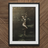 Nude Dancer with Aulos - Arnold Genthe Art Print / Canvas, 20x30’’ / 51x76cm / Black Frame / Matboard, Posters Prints & Visual Artwork,