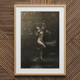 Nude Dancer with Aulos - Arnold Genthe Art Print / Canvas, 20x30’’ / 51x76cm / Natural Frame / Matboard, Posters Prints & Visual Artwork,