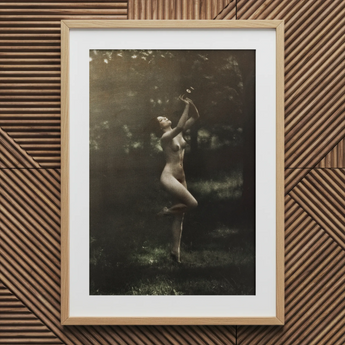Nude Dancer with Aulos - Arnold Genthe Art Print / Canvas, 20x30’’ / 51x76cm / Natural Frame / Matboard, Posters Prints & Visual Artwork,
