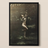 Nude Dancer with Aulos - Arnold Genthe Art Print / Canvas, Nude Dancer, Arnold Genthe’s Nude, Genthe’s Nude Dancer, Left Knee Folds, Arnold