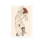 Nude in Black Stockings - Egon Schiele Art Print 24’’x36’’ Posters Prints & Visual Artwork