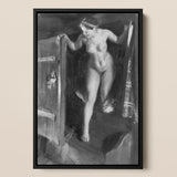 Nude Girl in Doorway - Anders Zorn Art Print / Canvas, 12x18’’ / 31x46cm / Black Frame, Posters Prints & Visual Artwork, Toby Leon