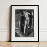 Nude Girl in Doorway - Anders Zorn Art Print / Canvas, 12x18’’ / 31x46cm / Black Frame / Matboard, Posters Prints & Visual Artwork, Toby