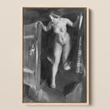 Nude Girl in Doorway - Anders Zorn Art Print / Canvas, 12x18’’ / 31x46cm / Natural Frame, Posters Prints & Visual Artwork, Toby Leon