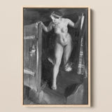Nude Girl in Doorway - Anders Zorn Art Print / Canvas Black-and-white Framed Painting Nude Woman Classical Style Housed Anders Zorn, Zorn