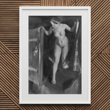Nude Girl in Doorway - Anders Zorn Art Print / Canvas Framed Black White Painting Nude Figure Interior Space Anders Zorn, Zorn Paints,