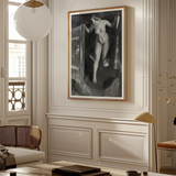 Nude Girl in Doorway - Anders Zorn Art Print / Canvas Framed Black-and-white Painting Nude Figure Motion Encased Elegant Anders Zorn, Zorn