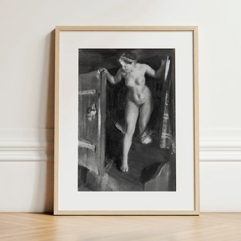 Nude Girl in Doorway - Anders Zorn Art Print / Canvas, Anders Zorn, Anders Zorn Paints, Hometown’s Bathing Ritual, Dalecarlian Bather