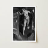 Nude Girl in Doorway - Anders Zorn Art Print / Canvas, Paints, Hometown’s Bathing Ritual, Dalecarlian Bather Poised, Rough Plank Doorjamb,