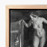 Nude Girl in Doorway - Anders Zorn Art Print / Canvas Black-and-white Figure Oil Painting Framed, Paints, Hometown’s Bathing Ritual,