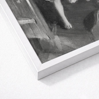 Nude Girl in Doorway - Anders Zorn Art Print / Canvas White Framed Black Artwork Sketchy Textured Painting Human, Paints, Hometown’s