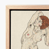 Nude in Black Stockings - Egon Schiele Art Print / Canvas Framed Schiele’s Woman Red Hair, Prints