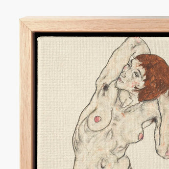 Nude in Black Stockings - Egon Schiele Art Print / Canvas Framed Schiele’s Woman Red Hair, Prints
